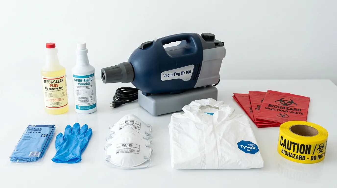 Professional biohazard remediation crew working in Warrensville Heights